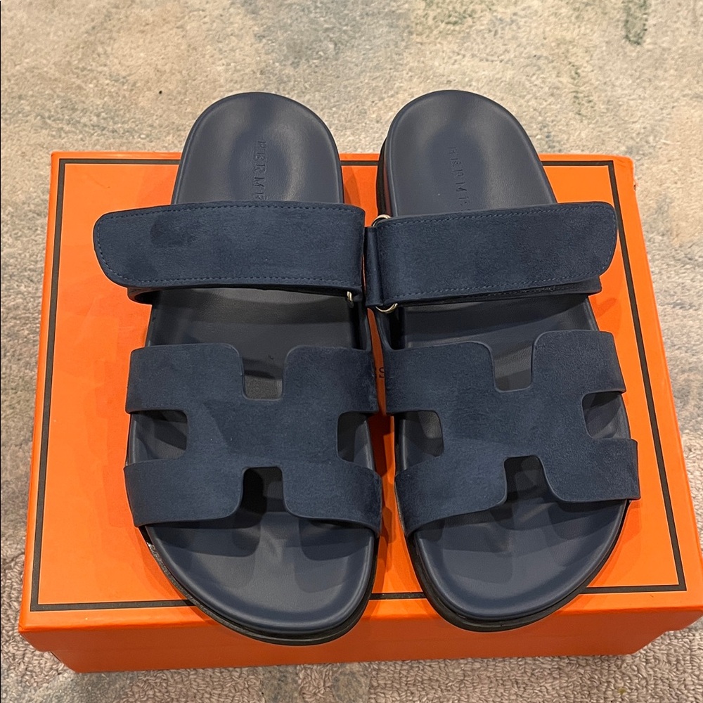 Hermes Dark Blue Women's Sandals